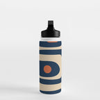 Minimalist Mid Century Modern Retro Piquet Pattern in Mid Mod Navy Blue Spiced Orange Beige Water Bottle Gallery Image 3