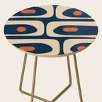 Minimalist Mid Century Modern Retro Piquet Pattern in Mid Mod Navy Blue Spiced Orange Beige Side Table Gallery Image 2