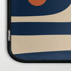 Minimalist Mid Century Modern Retro Piquet Pattern in Mid Mod Navy Blue Spiced Orange Beige Laptop Sleeve Gallery Image 3