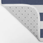 Graduated Stripes in Navy Blue, Blush Pink, Mustard Yellow, and White. Minimalist Color Block Design Bath Mat Gallery Image 2