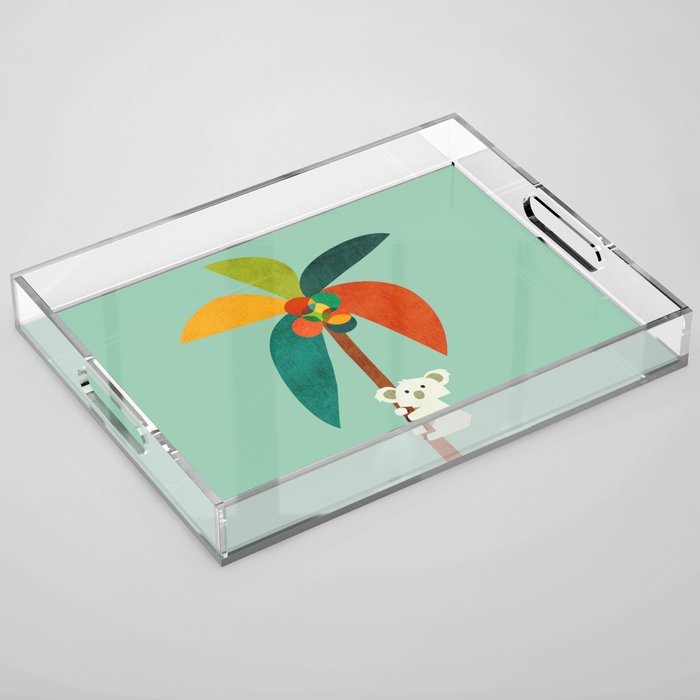 Koala on Coconut Tree Acrylic Tray Gallery Image 1