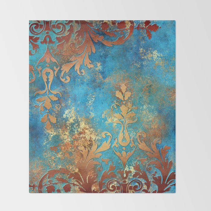 Ornament Rust Texture 02 Throw Blanket Gallery Image 2