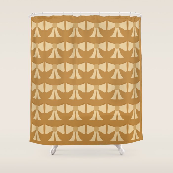 Vintage Bows XIII Orange Shower Curtain Gallery Image 1