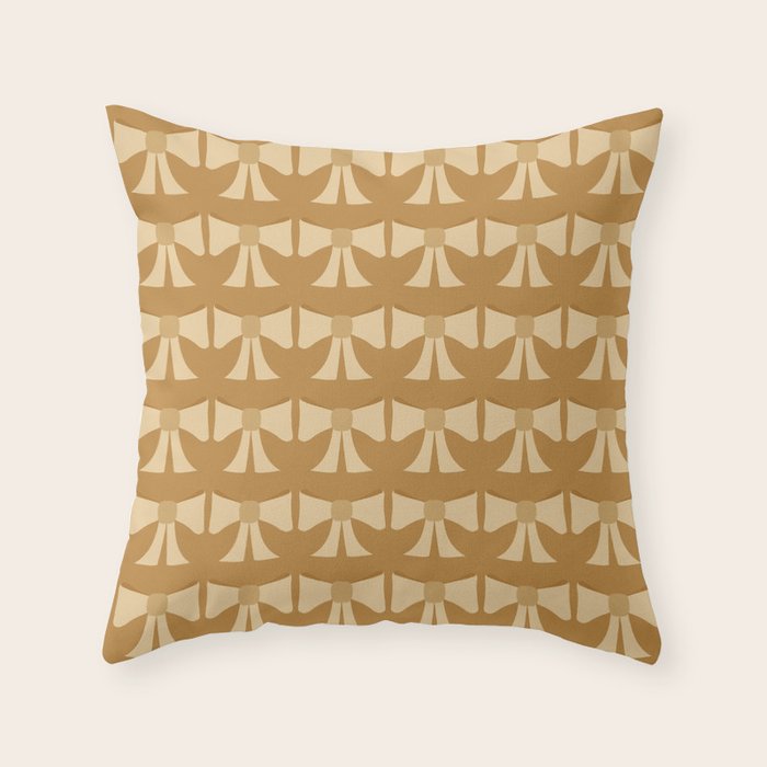 Vintage Bows XIII Orange Throw Pillow Gallery Image 1
