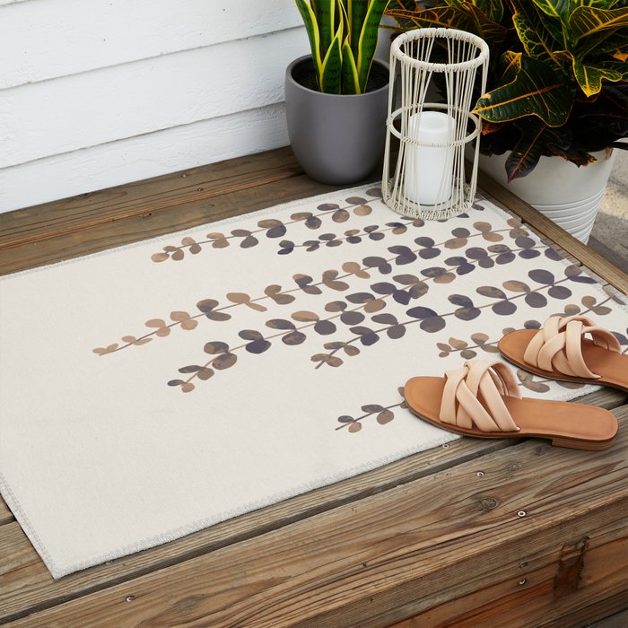 Eucalyptus Watercolor Outdoor Rug Gallery Image 2