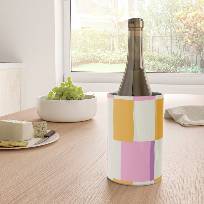 Summer check handdrawn orange Wine Chiller Gallery Image 4