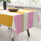 Summer check handdrawn orange Tablecloth Gallery Image 3