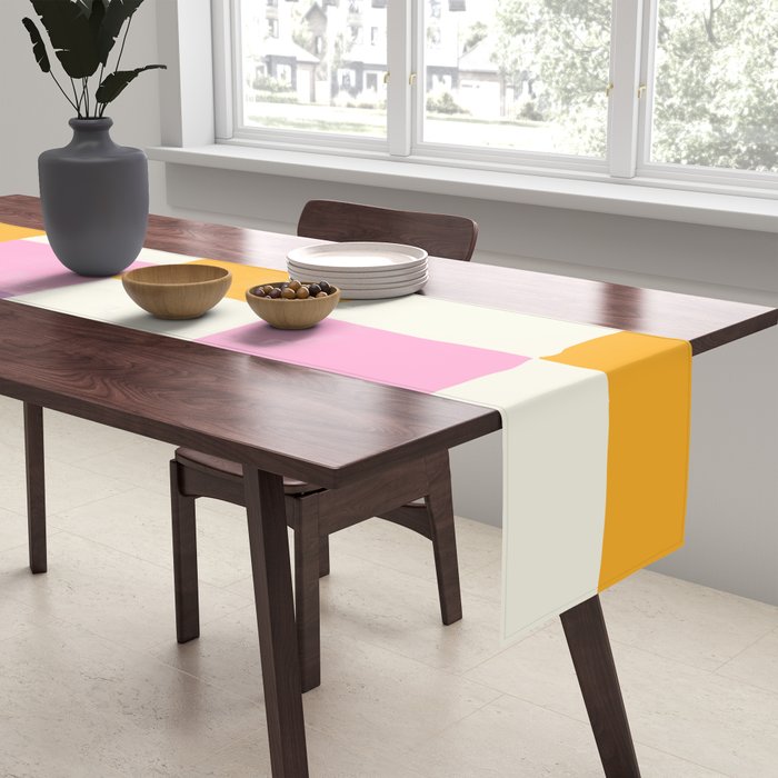 Summer check handdrawn orange Table Runner Gallery Image 2