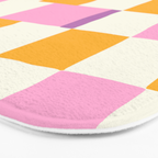 Summer check handdrawn orange Bath Mat Gallery Image 3