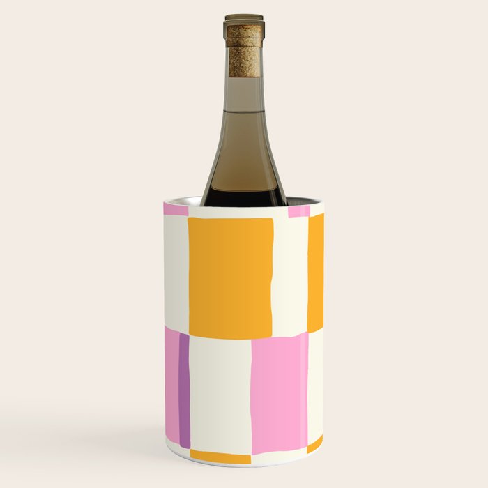 Summer check handdrawn orange Wine Chiller Gallery Image 3