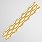 Fish Stripe 6 Minimalist Midcentury Modern Fish Pattern in White, Navy Blue, and Dark Mustard  Table Runner Gallery Image 3