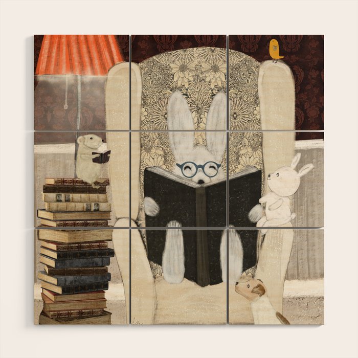 reading time Wood Wall Art Gallery Image 1