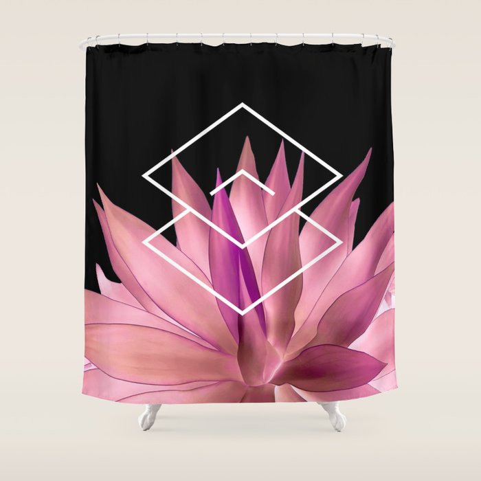 Agave geometrics III - pink Shower Curtain Gallery Image 1