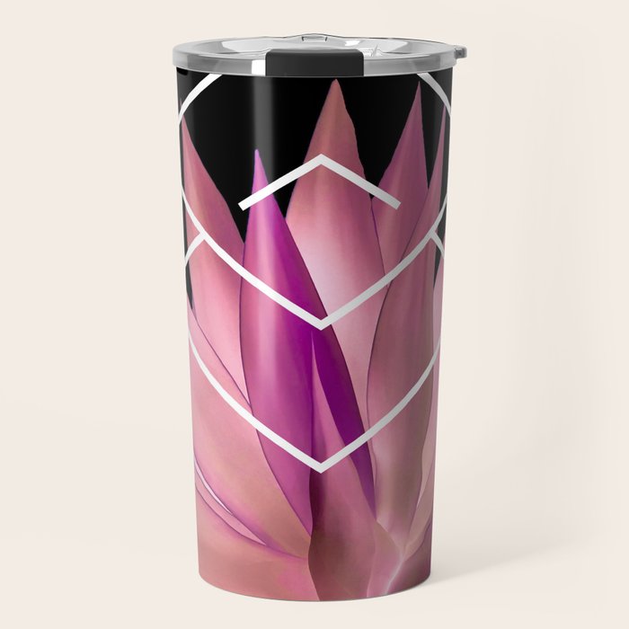 Agave geometrics III - pink Travel Mug Gallery Image 1