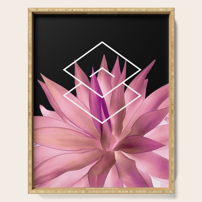 Agave geometrics III - pink Serving Tray Gallery Image 1