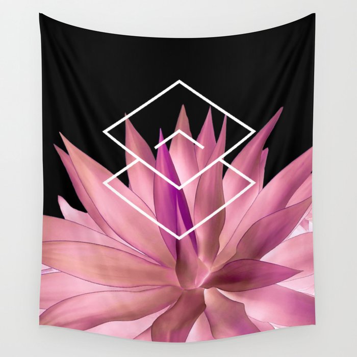 Agave geometrics III - pink Wall Tapestry Gallery Image 1