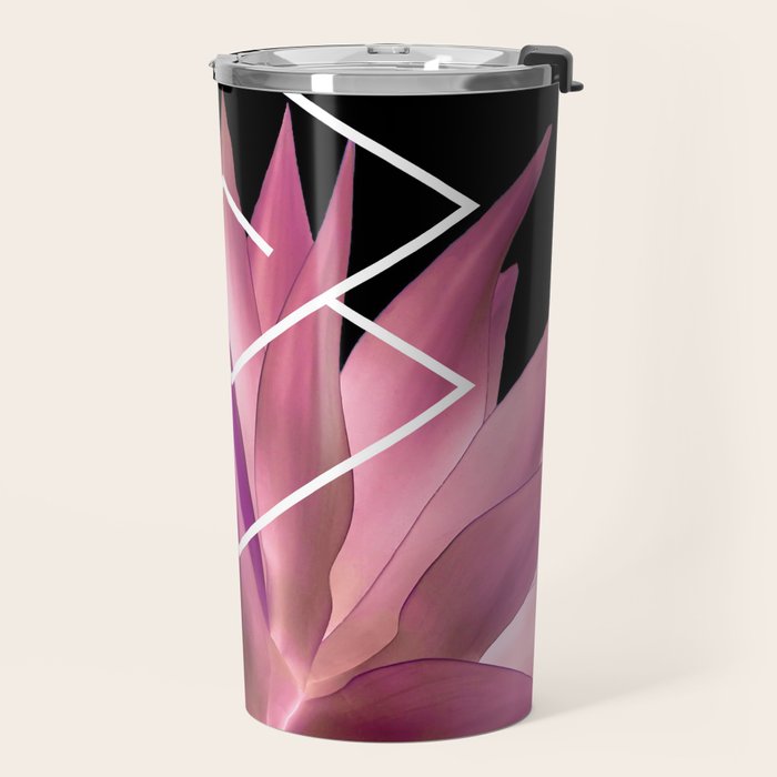 Agave geometrics III - pink Travel Mug Gallery Image 2