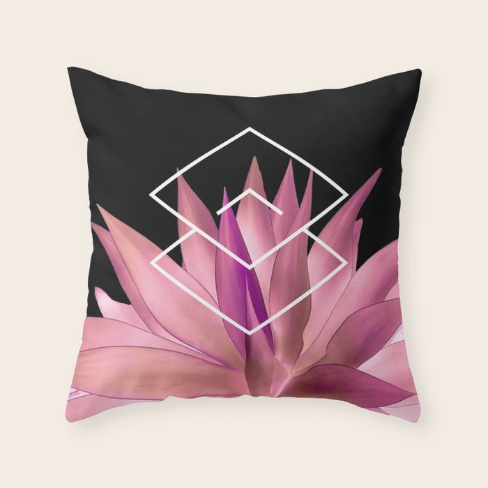 Agave geometrics III - pink Throw Pillow Gallery Image 1