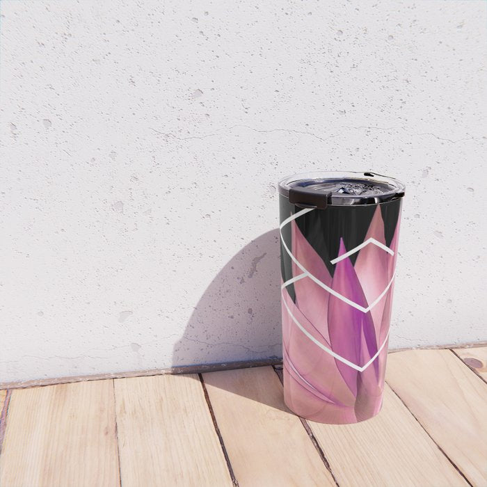 Agave geometrics III - pink Travel Mug Gallery Image 4