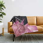 Agave geometrics III - pink Throw Blanket Gallery Image 1