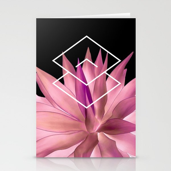 Agave geometrics III - pink Stationery Card Gallery Image 1
