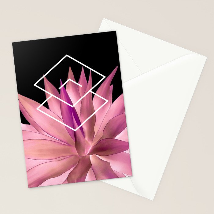 Agave geometrics III - pink Stationery Card Gallery Image 2