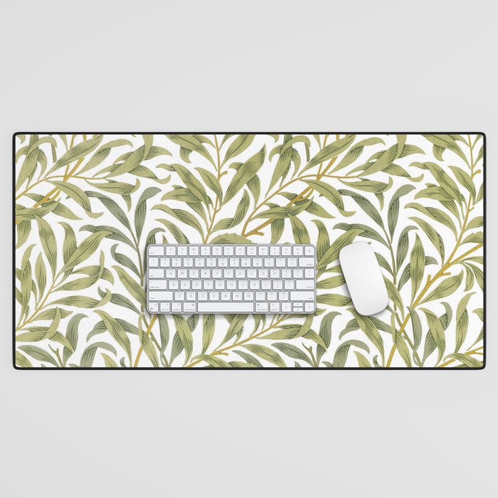 William Morris Willow Bough Green & White 1887 Desk Mat Gallery Image 1