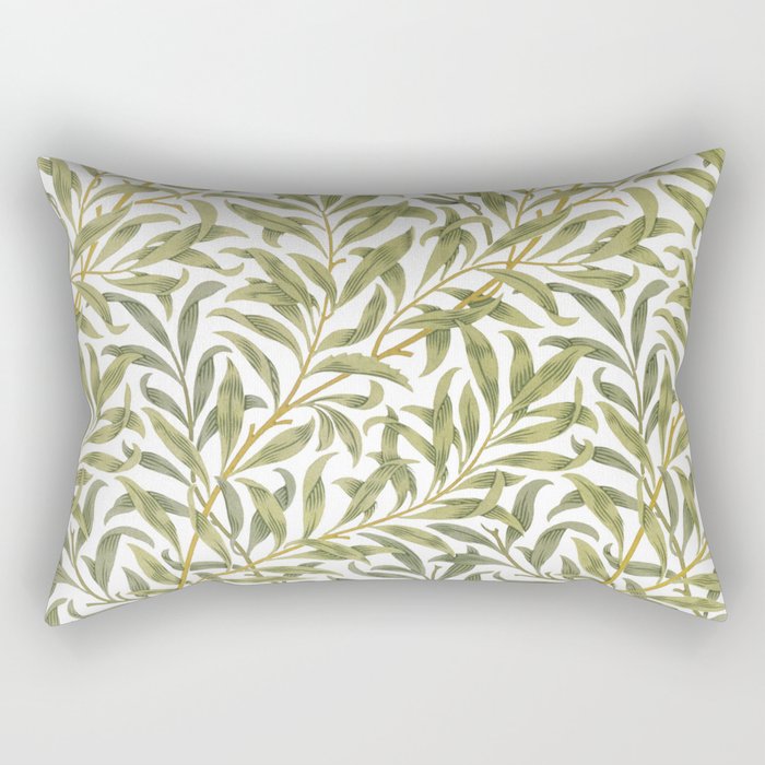 William Morris Willow Bough Green & White 1887 Rectangular Pillow Gallery Image 1