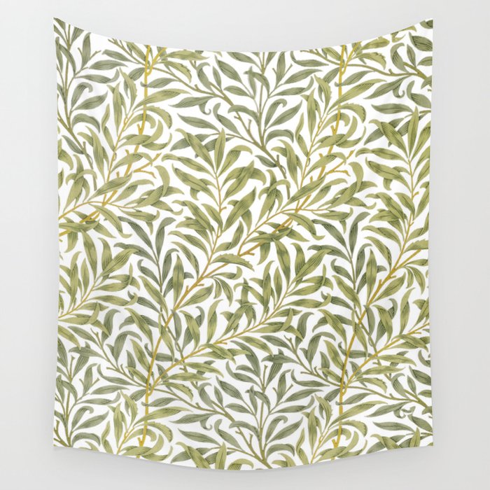 William Morris Willow Bough Green & White 1887 Wall Tapestry Gallery Image 4