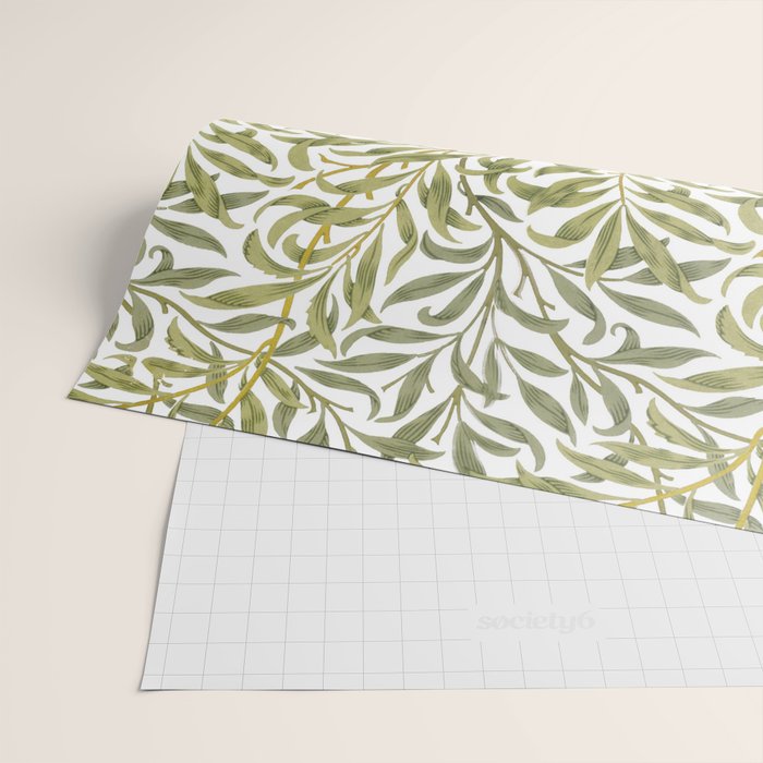 William Morris Willow Bough Green & White 1887 Wrapping Paper Gallery Image 2