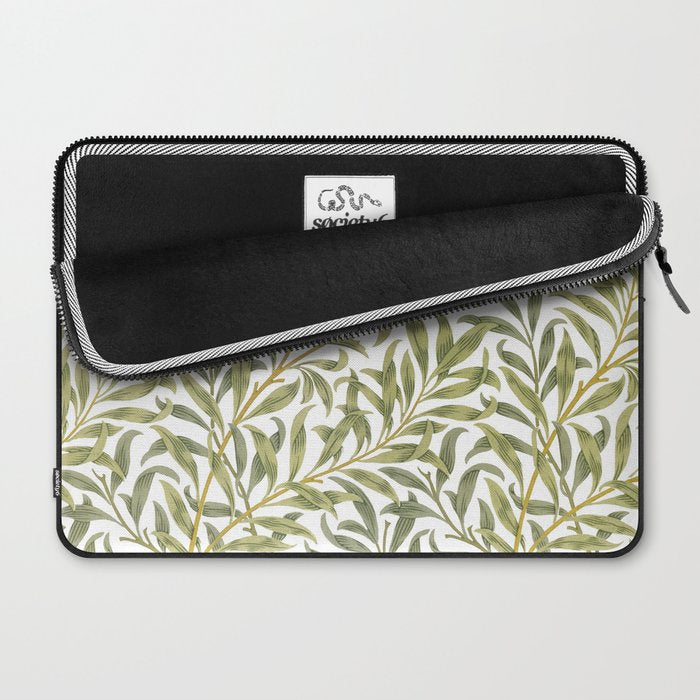 William Morris Willow Bough Green & White 1887 Laptop Sleeve Gallery Image 2