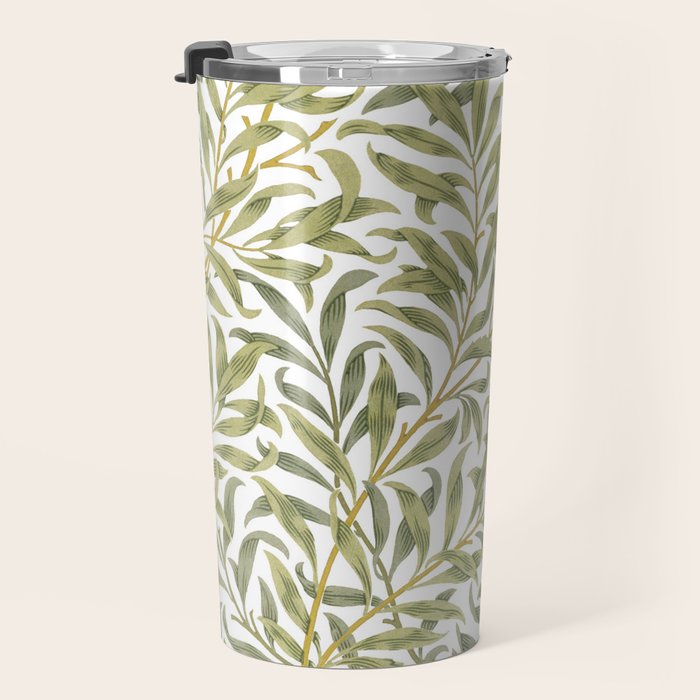 William Morris Willow Bough Green & White 1887 Travel Mug Gallery Image 3