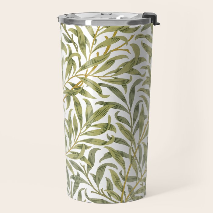 William Morris Willow Bough Green & White 1887 Travel Mug Gallery Image 2