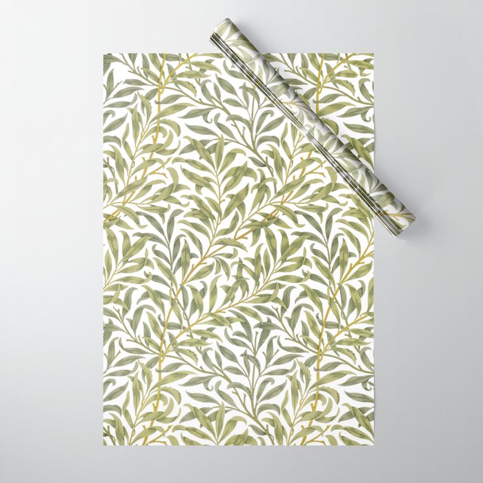 William Morris Willow Bough Green & White 1887 Wrapping Paper Gallery Image 1
