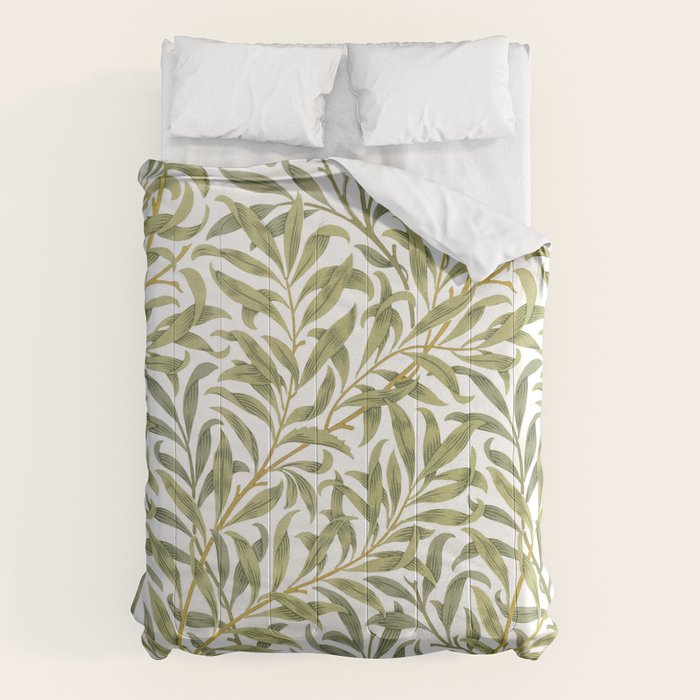 William Morris Willow Bough Green & White 1887 Comforter Gallery Image 6