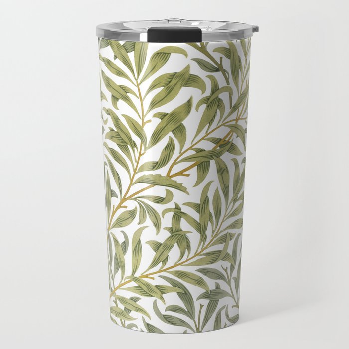 William Morris Willow Bough Green & White 1887 Travel Mug Gallery Image 1