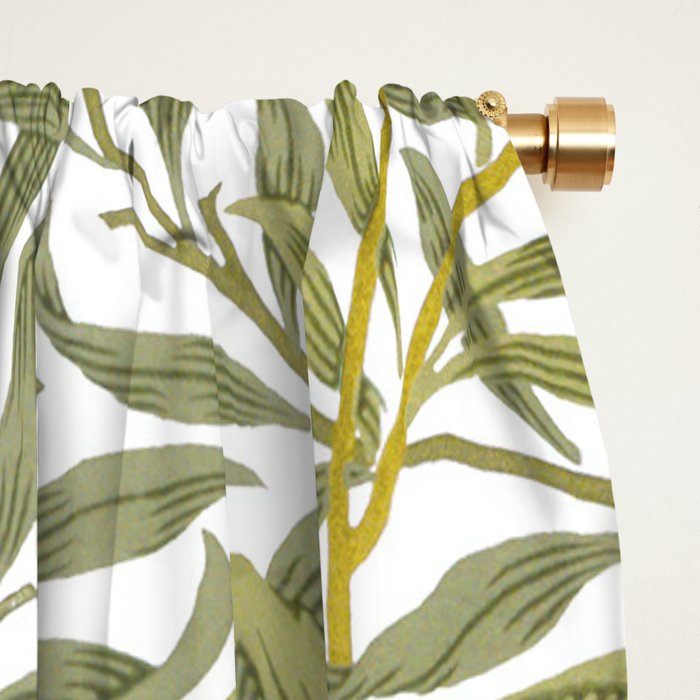 William Morris Willow Bough Green & White 1887 Window Curtain Gallery Image 2