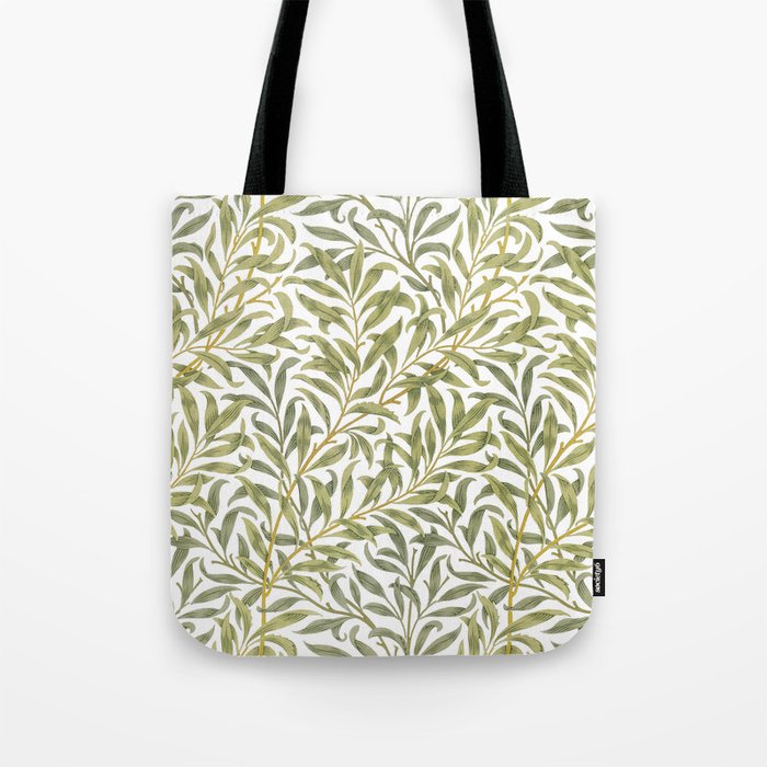 William Morris Willow Bough Green & White 1887 Tote Bag Gallery Image 1
