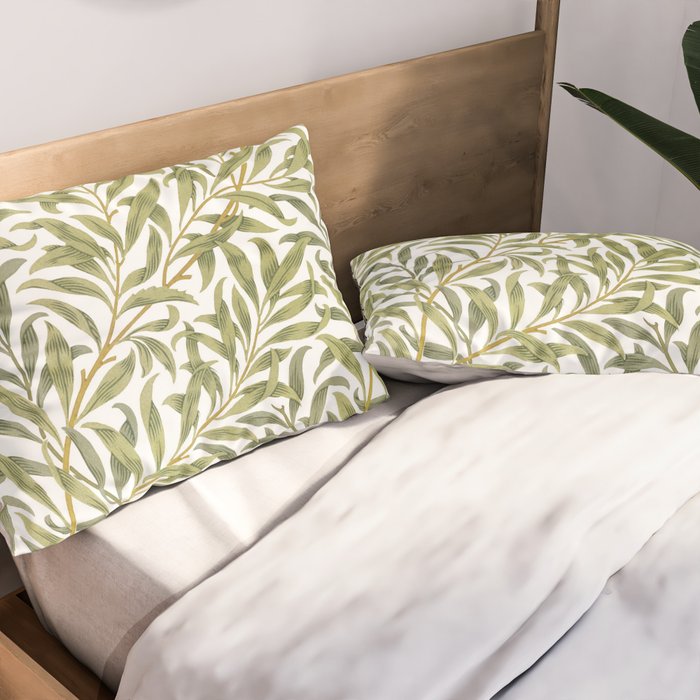 William Morris Willow Bough Green & White 1887 Pillow Sham Gallery Image 2