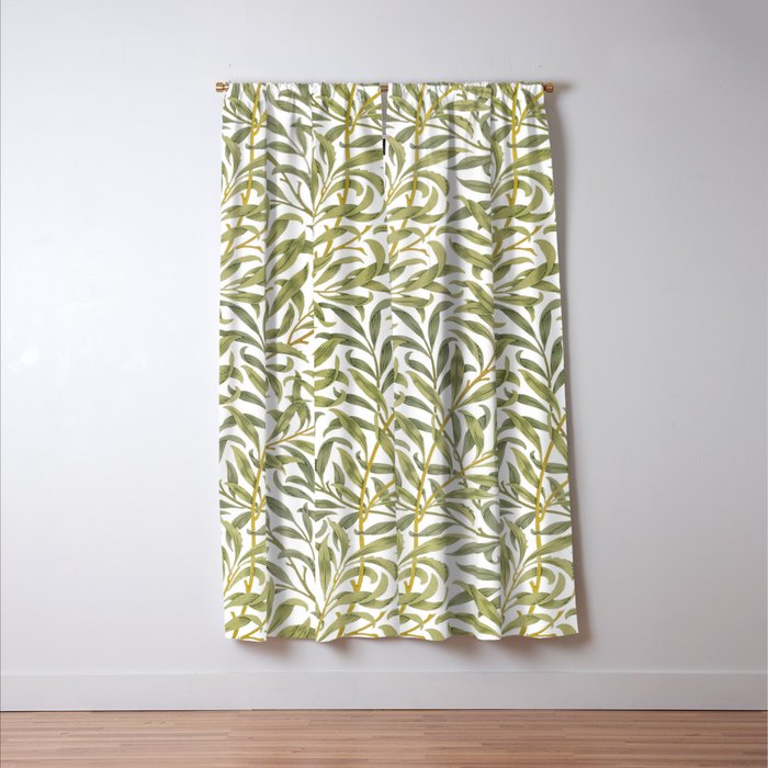 William Morris Willow Bough Green & White 1887 Window Curtain Gallery Image 3