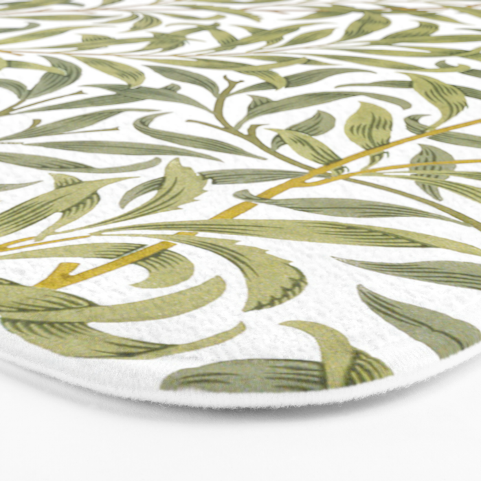 William Morris Willow Bough Green & White 1887 Bath Mat Gallery Image 3