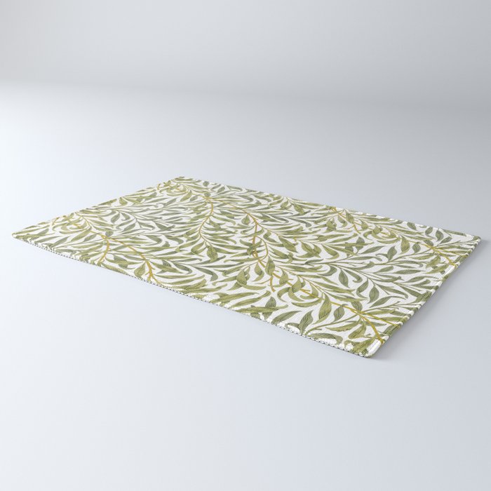 William Morris Willow Bough Green & White 1887 Rug Gallery Image 3