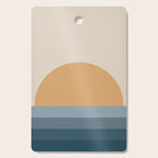 Minimal Retro Sunset Sunrise - Nautical Ocean Blue Cutting Board Gallery Image 1