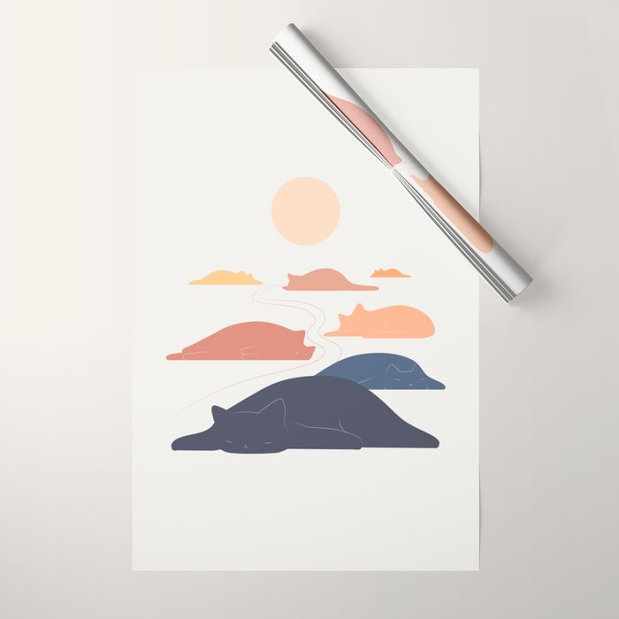 Cat Landscape 159 Wrapping Paper Gallery Image 1