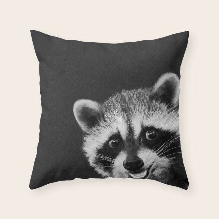 Raccoon Throw Pillow Gallery Image 6