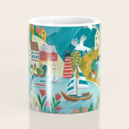 Coastal village sailing landscape Coffee Mug Gallery Image 4