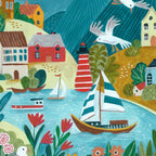 Coastal village sailing landscape Coffee Mug Gallery Image 2