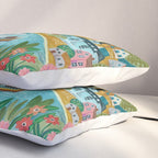 Coastal village sailing landscape Pillow Sham Gallery Image 3