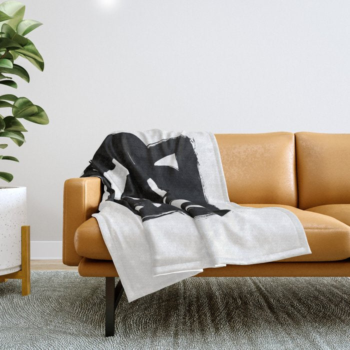 A Heavy Thought White Background Throw Blanket Gallery Image 1