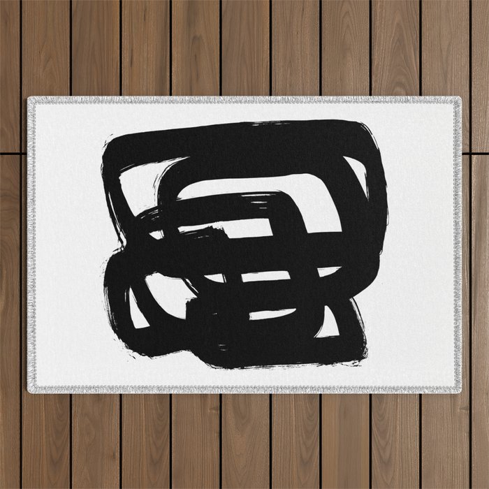 A Heavy Thought White Background Outdoor Rug Gallery Image 1